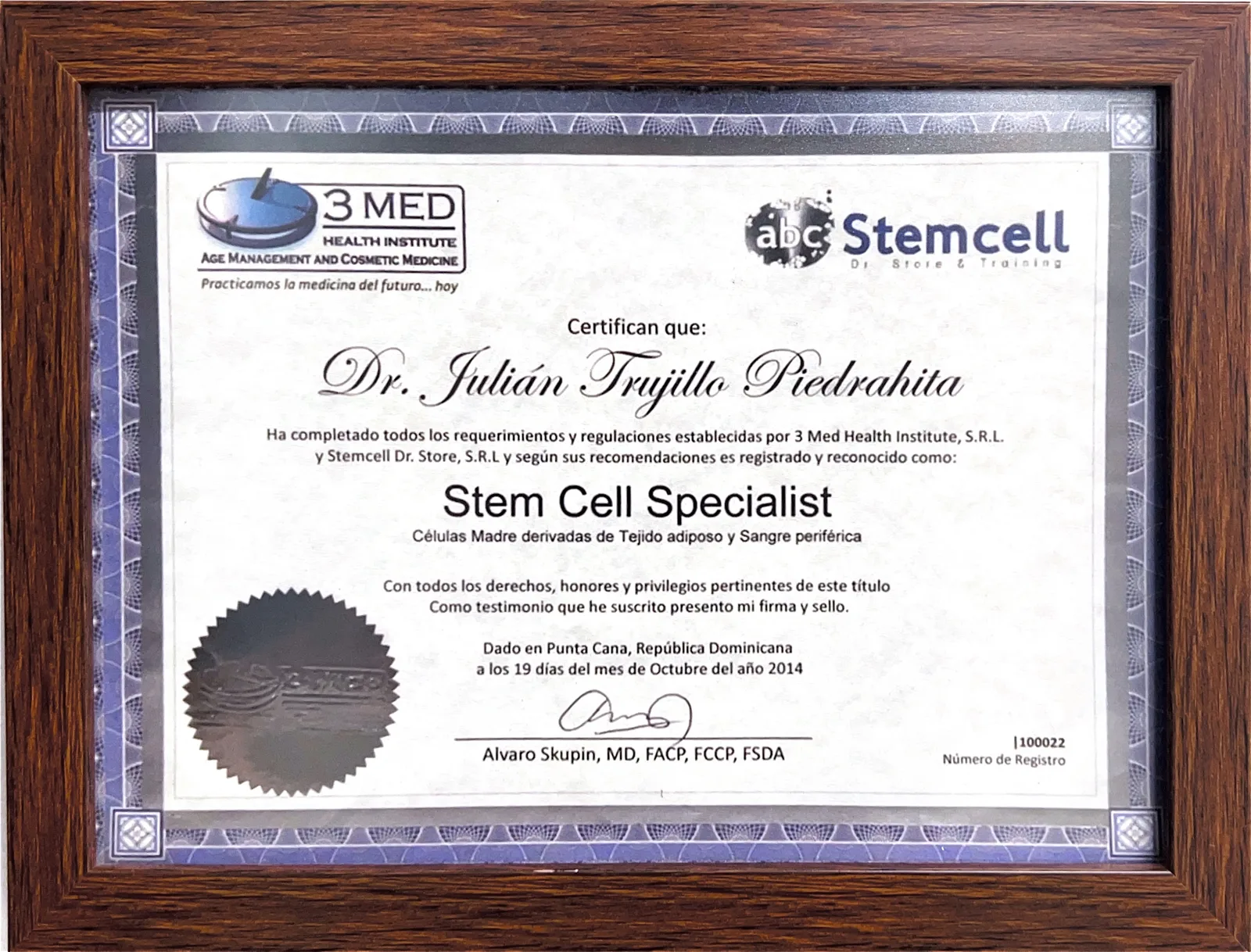 Especialista en Células Madre